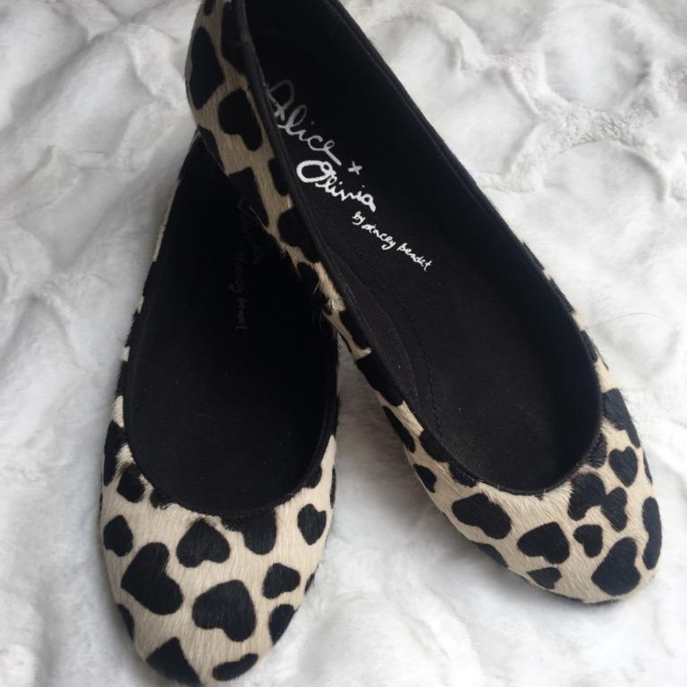 Alice + Olivia "Dawn" Calf Hair Heart Flats